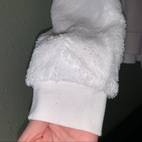 White Teddy Hoodie Sweater - Picture 4 of 8